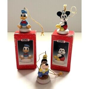 Vintage Disney Donald Duck Schmid Mini Collectible Ornament Mickey Goofy Donald